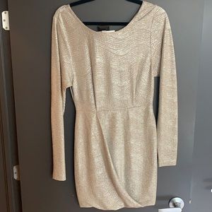 BCBG Max Adria gold metallic mini dress
